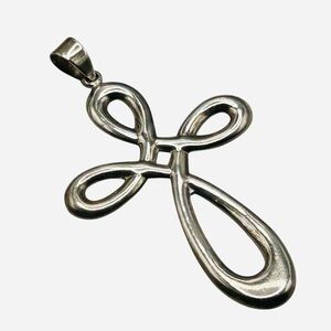 Large Vintage Sterling Silver Cross Pendant